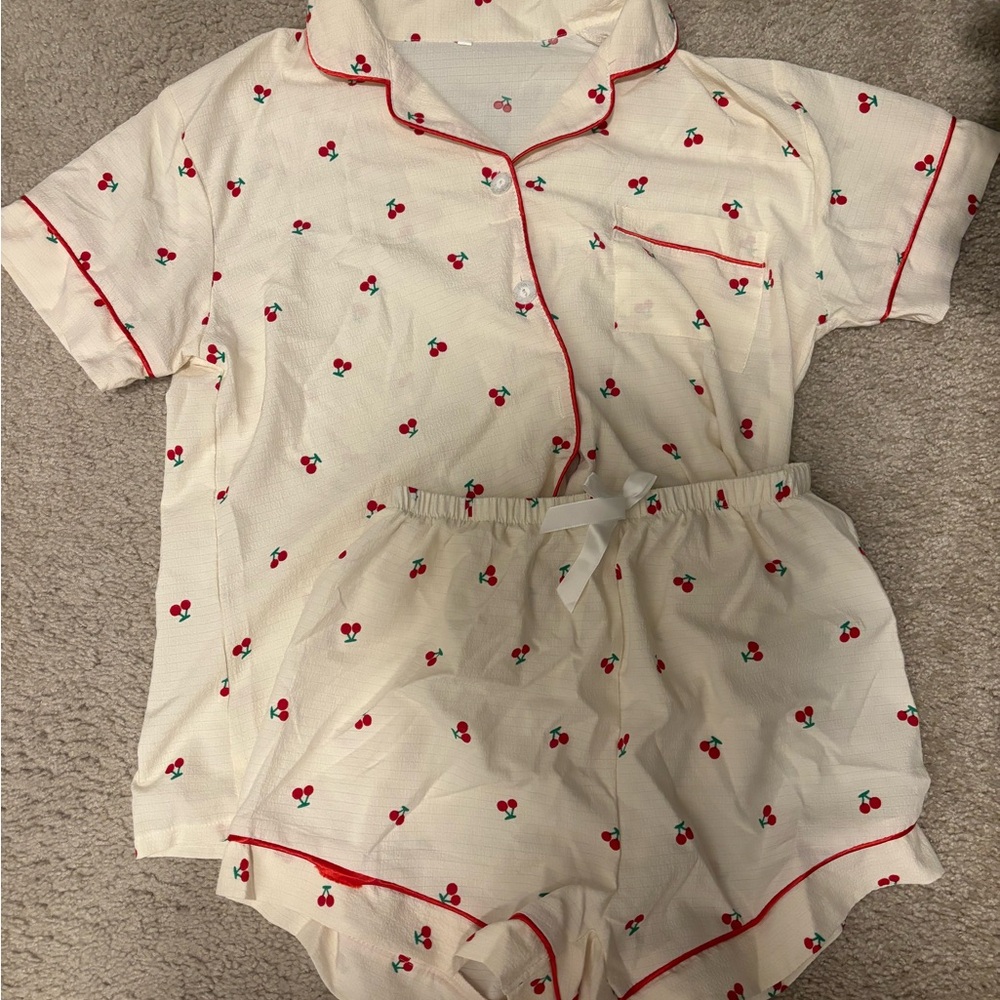 NEW Cherry Print Pajama Set